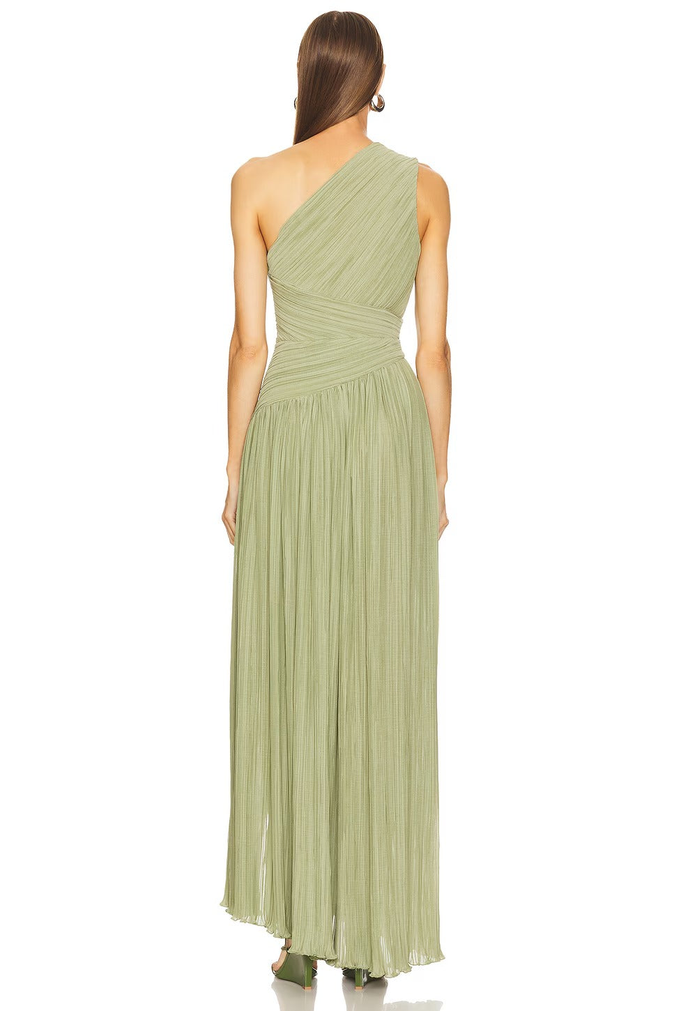Elegant One-Shoulder Pleated Midi Dress