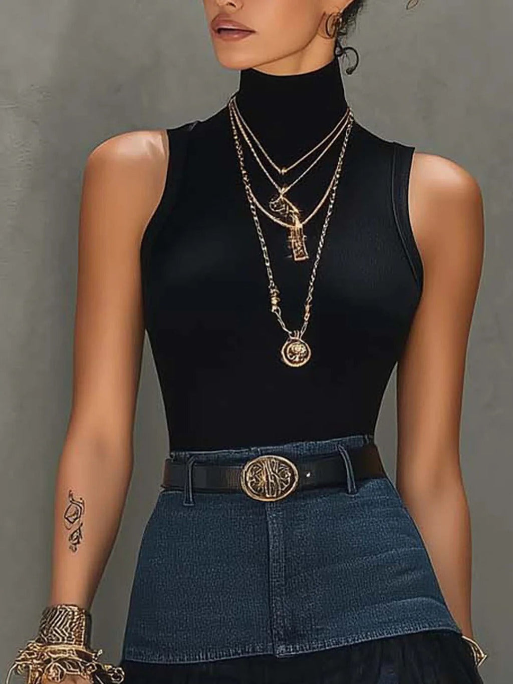 The Denim And Mesh Set