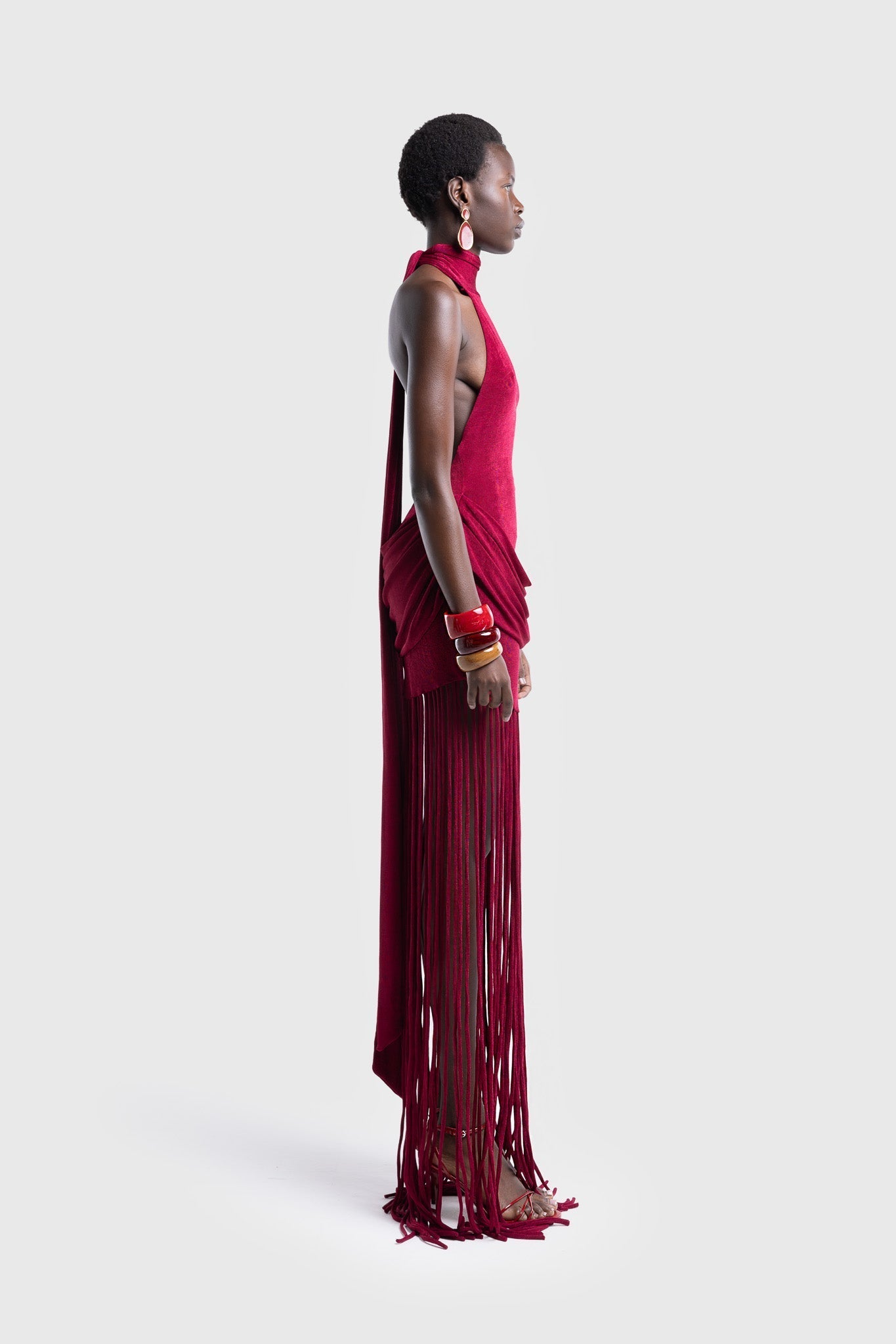 Azure Fringe Halo Maxi Dress