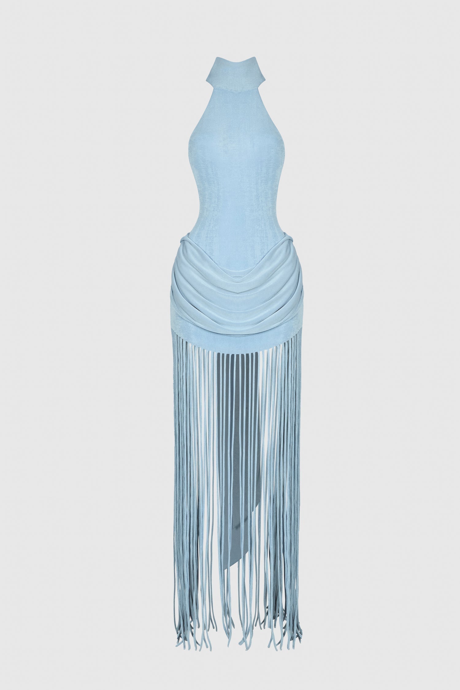 Azure Fringe Halo Maxi Dress