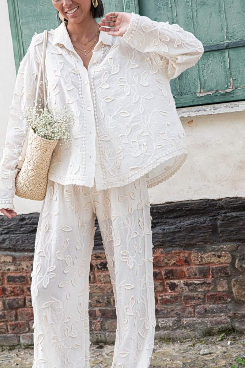 Unique Resort Jacquard Loose Two-Pieces Set
