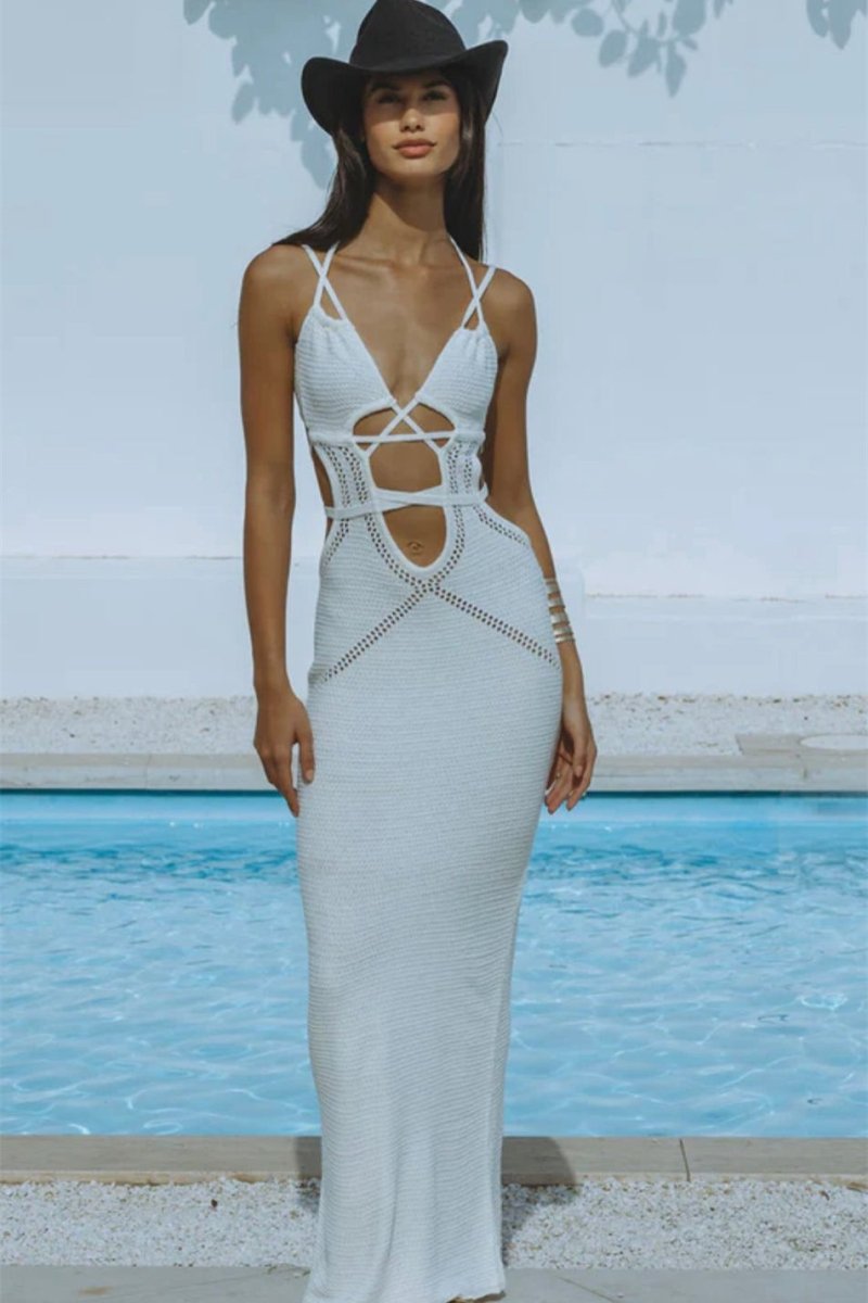 Megan Knitted Hollow Out Maxi Dress